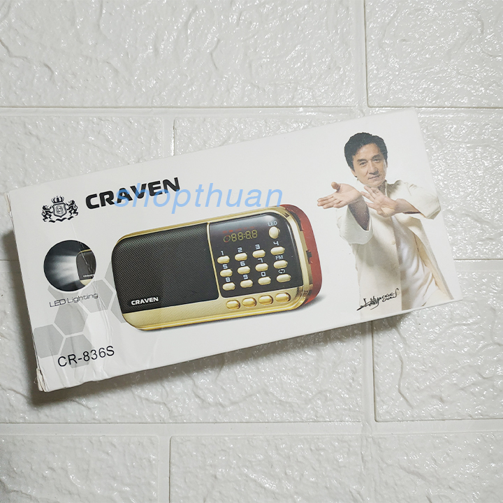loa Craven CR-836s the nho usb fm 2 pin Loa Craven CR-836s 2 Pin - Có Đèn Pin Nghe Thẻ Nhớ USB