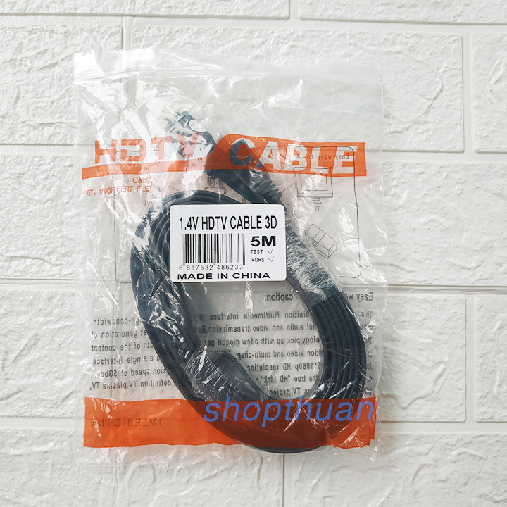 cap hdmi 5m 1.4v day dep Cáp HDMI 5m - Dây Dẹp 1.4V HDTV