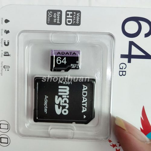 Thẻ Nhớ MicroSDDXC - UHS-I ADATA 64GB Class 10