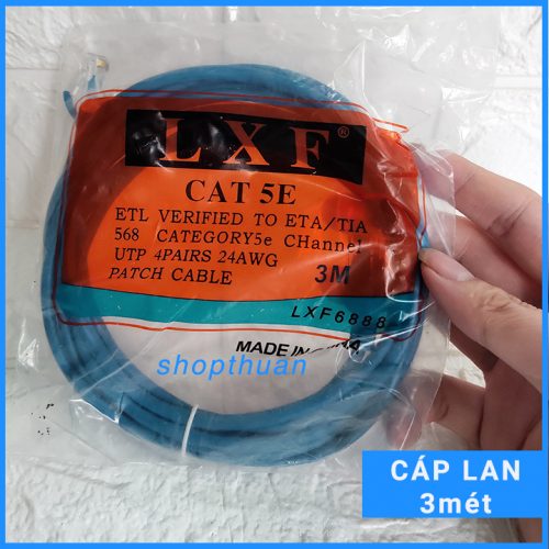 Cáp LAN 3m bấm sẵn 2 đầu RJ45 – cáp internet