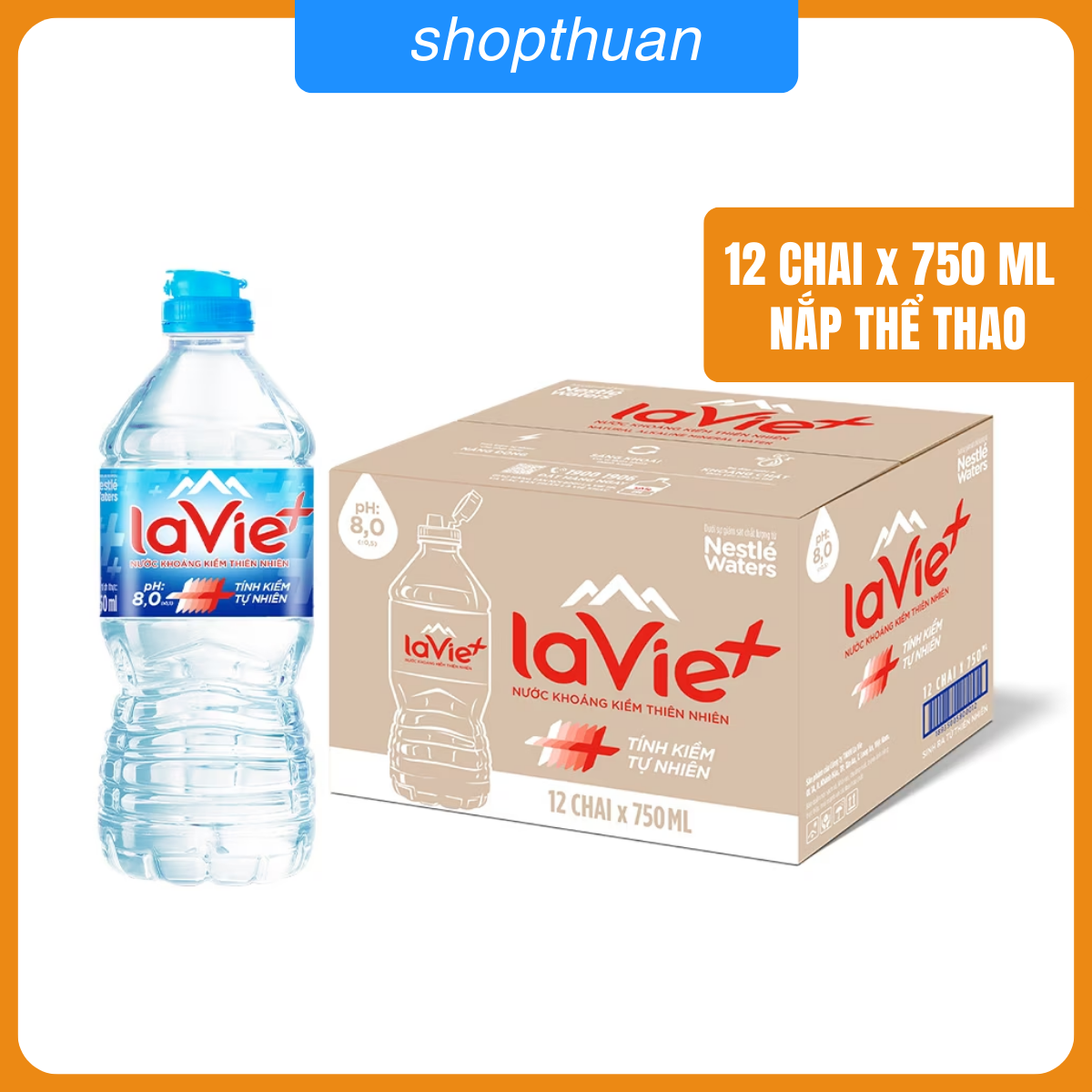 Nước khoáng kiềm tự nhiên LaVie 750ml (12 chai/thùng) Nước khoáng kiềm tự nhiên LaVie 750ml (12 chai/thùng)