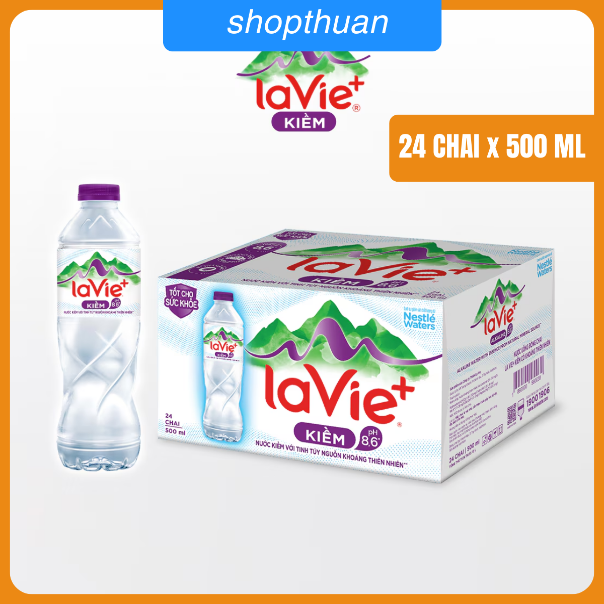 Nước La Vie+ Kiềm 500ml (Thùng 24 chai) Nước La Vie+ Kiềm 500ml (Thùng 24 chai)